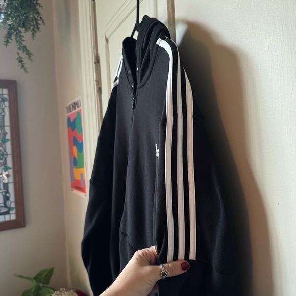 Adidas Black and White Zip-Up Hoodie - Picture 4 of 5